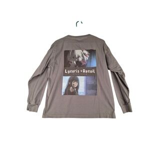 Lycoris Recoil Aniplex Green Long Sleeve Graphic T-Shirt Mens Size M Anime Logo